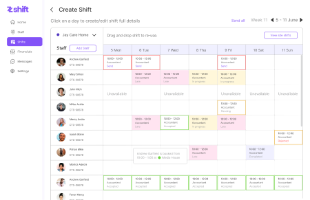 Create a shift in ZShift